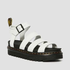 Dr. Martens White Blaire Platform Sandals